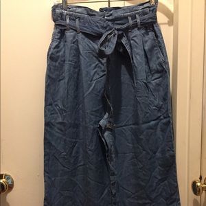 Zara Basic wide leg denim pants